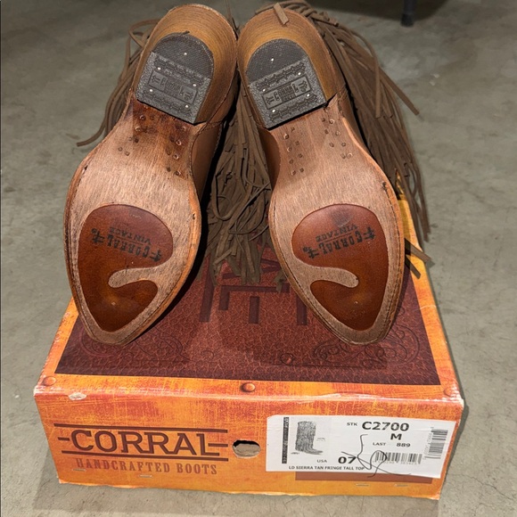 Corral Tan Fringe Western Boots - Picture 5 of 5